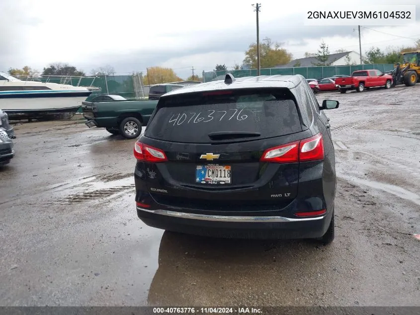 2021 Chevrolet Equinox Awd Lt VIN: 2GNAXUEV3M6104532 Lot: 40763776