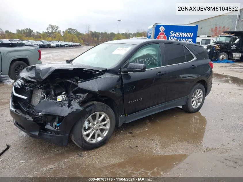 2021 Chevrolet Equinox Awd Lt VIN: 2GNAXUEV3M6104532 Lot: 40763776