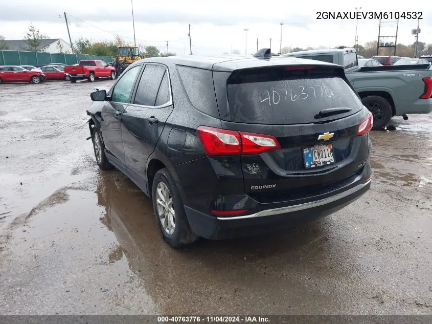 2021 Chevrolet Equinox Awd Lt VIN: 2GNAXUEV3M6104532 Lot: 40763776