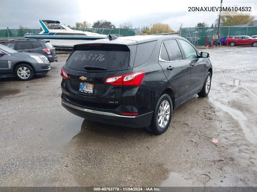 2021 Chevrolet Equinox Awd Lt VIN: 2GNAXUEV3M6104532 Lot: 40763776