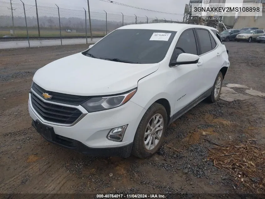 2021 Chevrolet Equinox Fwd Lt VIN: 3GNAXKEV2MS108898 Lot: 40764017