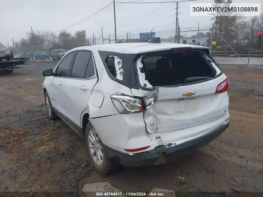 2021 Chevrolet Equinox Fwd Lt VIN: 3GNAXKEV2MS108898 Lot: 40764017