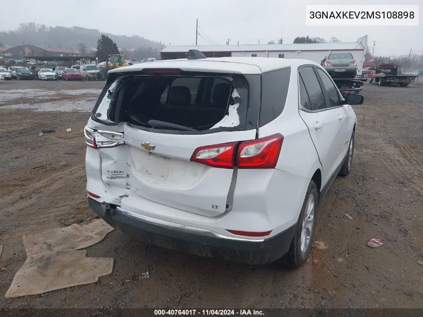 2021 Chevrolet Equinox Fwd Lt VIN: 3GNAXKEV2MS108898 Lot: 40764017