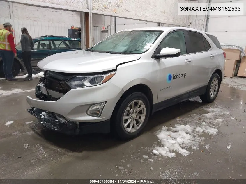 2021 Chevrolet Equinox Awd 2Fl VIN: 3GNAXTEV4MS162533 Lot: 40766384