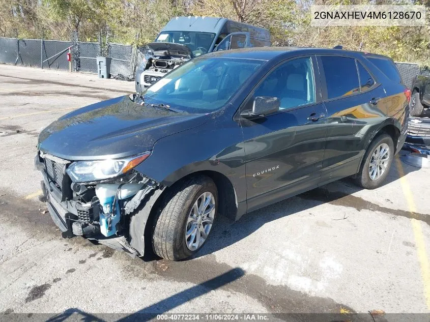 2021 Chevrolet Equinox Fwd Ls VIN: 2GNAXHEV4M6128670 Lot: 40772234