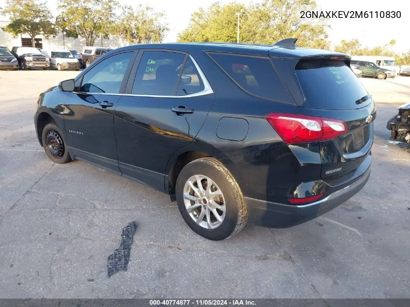 2021 Chevrolet Equinox Fwd Lt VIN: 2GNAXKEV2M6110830 Lot: 40774877