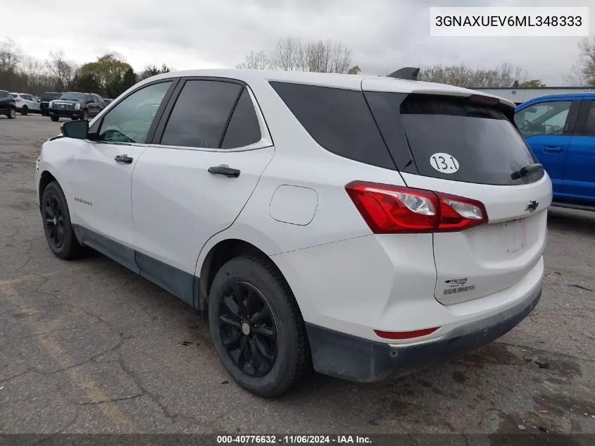 2021 Chevrolet Equinox Awd Lt VIN: 3GNAXUEV6ML348333 Lot: 40776632