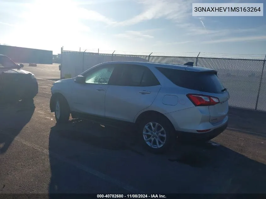 2021 Chevrolet Equinox Fwd Ls VIN: 3GNAXHEV1MS163264 Lot: 40782680