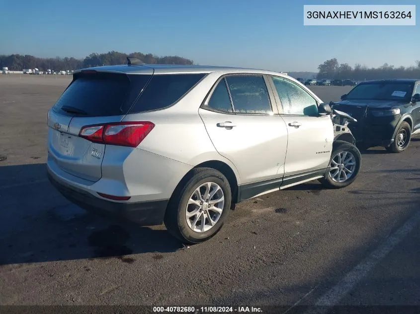 2021 Chevrolet Equinox Fwd Ls VIN: 3GNAXHEV1MS163264 Lot: 40782680