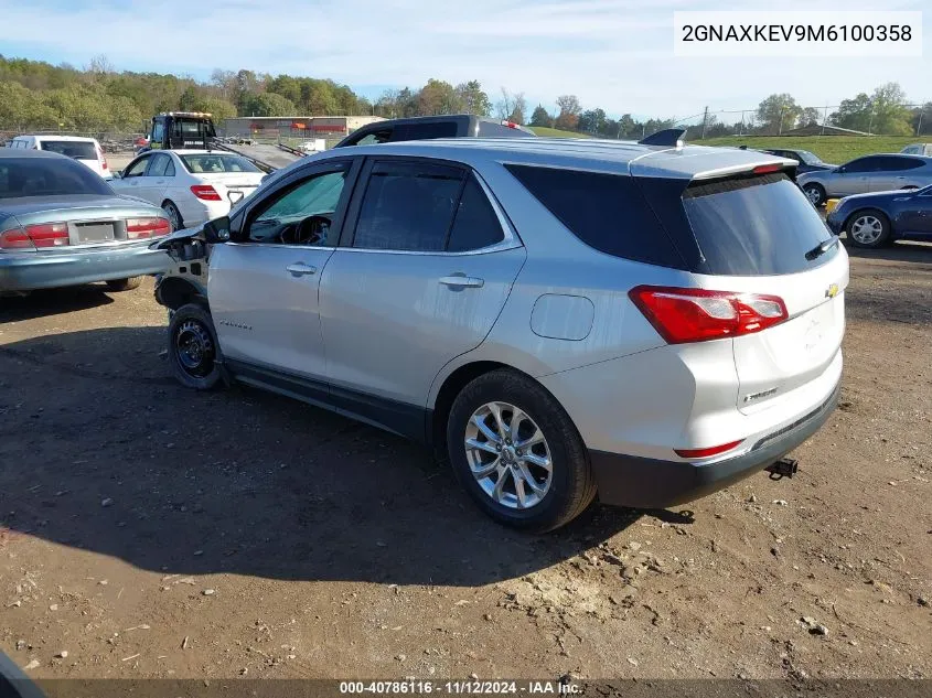 2021 Chevrolet Equinox Fwd Lt VIN: 2GNAXKEV9M6100358 Lot: 40786116