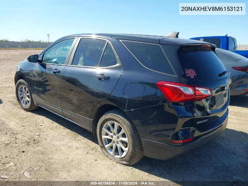 2021 Chevrolet Equinox Fwd Ls VIN: 2GNAXHEV8M6153121 Lot: 40786534