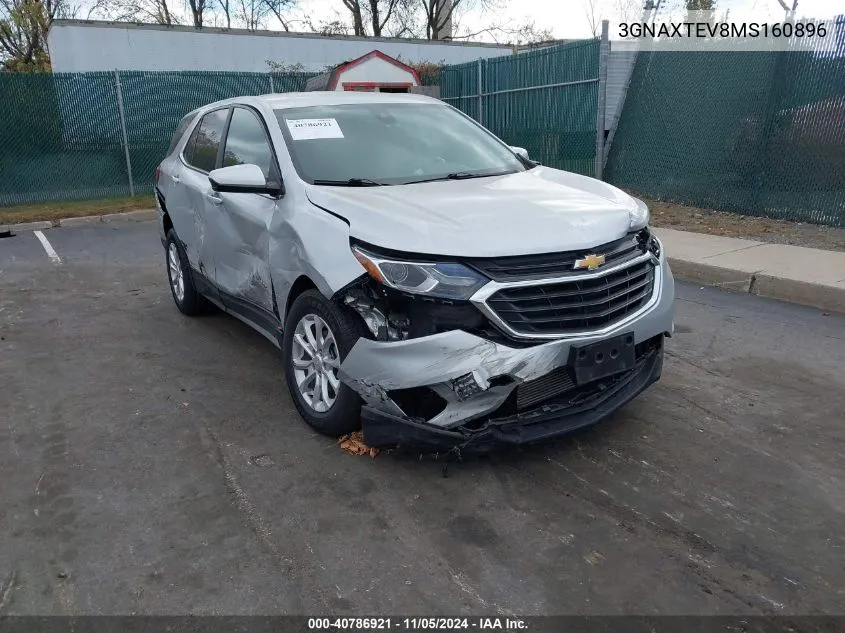 2021 Chevrolet Equinox Awd 2Fl VIN: 3GNAXTEV8MS160896 Lot: 40786921