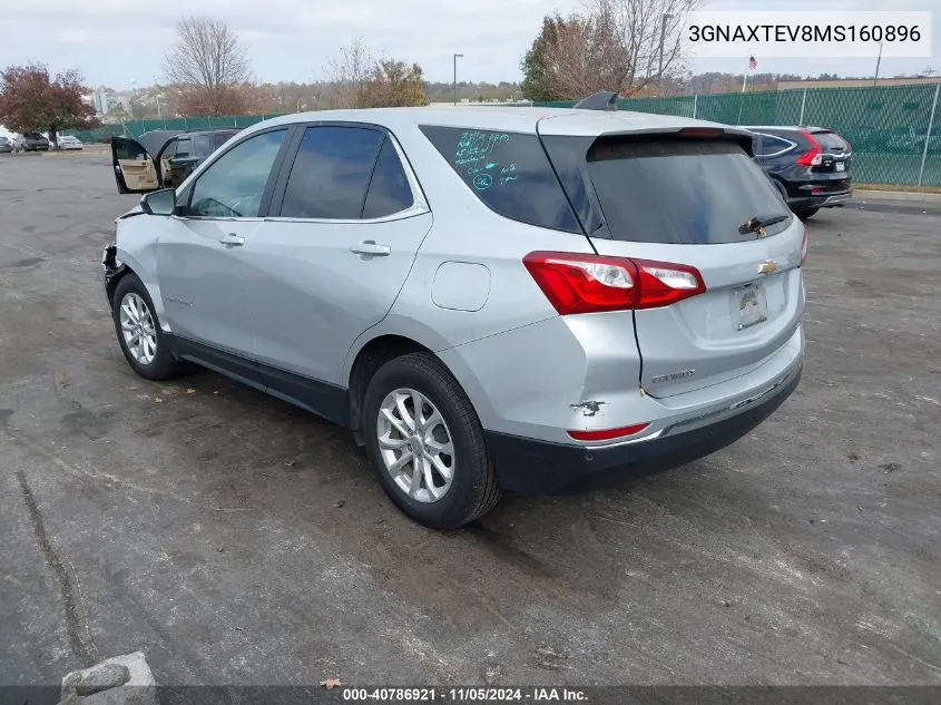 2021 Chevrolet Equinox Awd 2Fl VIN: 3GNAXTEV8MS160896 Lot: 40786921