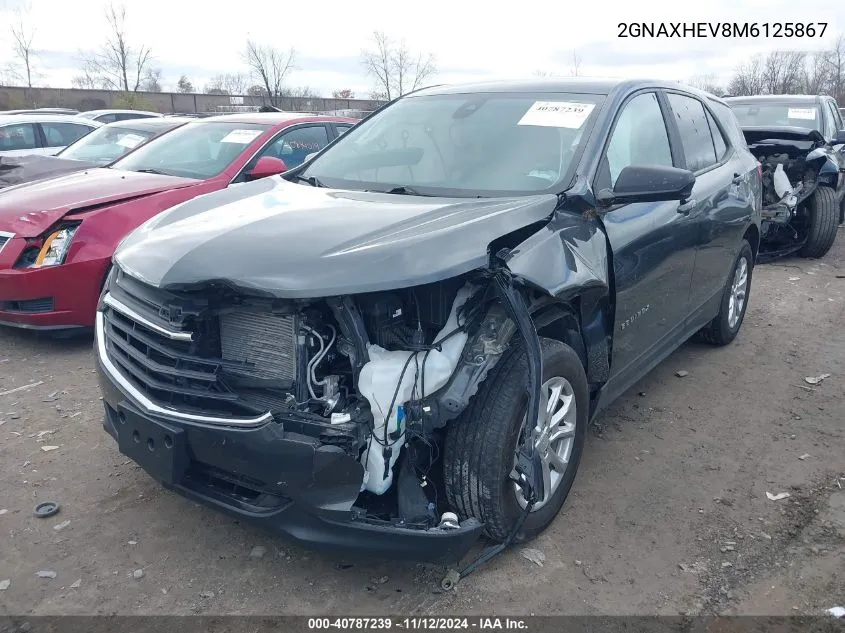 2021 Chevrolet Equinox Fwd Ls VIN: 2GNAXHEV8M6125867 Lot: 40787239