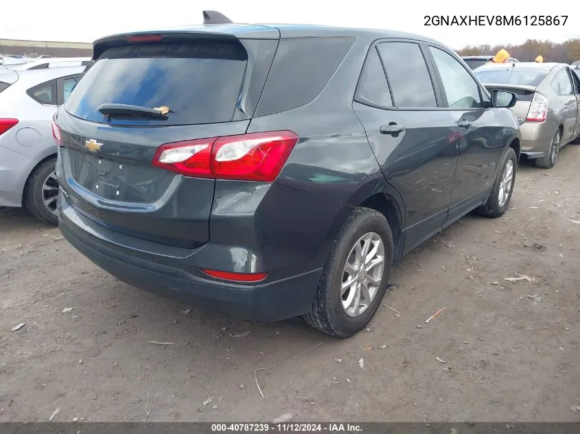 2021 Chevrolet Equinox Fwd Ls VIN: 2GNAXHEV8M6125867 Lot: 40787239