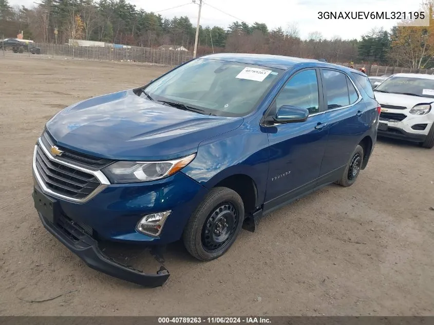 2021 Chevrolet Equinox Awd Lt VIN: 3GNAXUEV6ML321195 Lot: 40789263