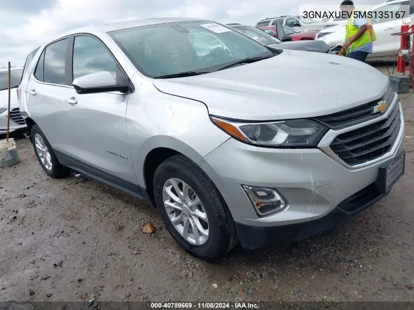 2021 Chevrolet Equinox Awd Lt VIN: 3GNAXUEV5MS135167 Lot: 40789669