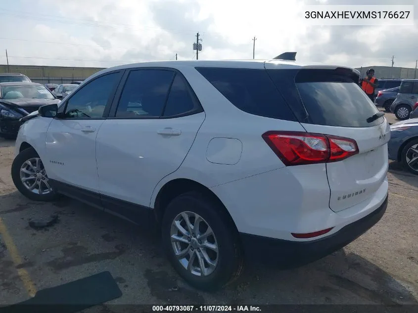 2021 Chevrolet Equinox Fwd Ls VIN: 3GNAXHEVXMS176627 Lot: 40793087