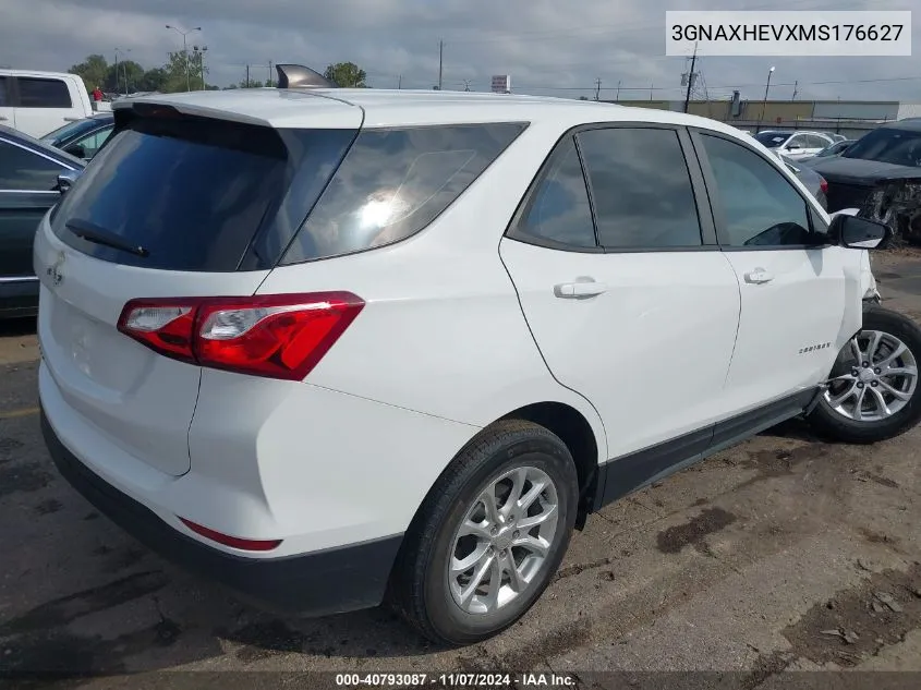 2021 Chevrolet Equinox Fwd Ls VIN: 3GNAXHEVXMS176627 Lot: 40793087