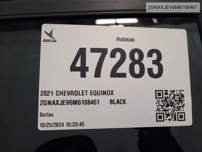 2021 Chevrolet Equinox Lt VIN: 2GNAXJEV6M6108461 Lot: 40793706