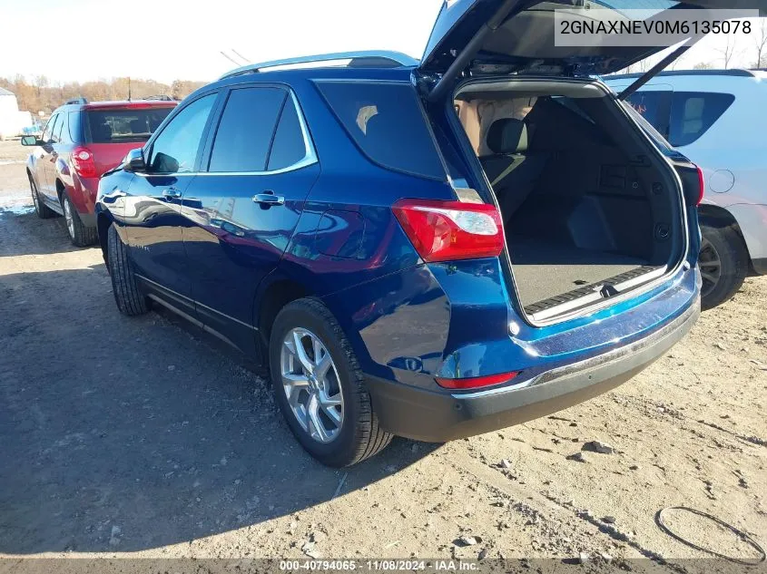 2021 Chevrolet Equinox Fwd Premier VIN: 2GNAXNEV0M6135078 Lot: 40794065