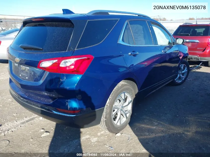 2021 Chevrolet Equinox Fwd Premier VIN: 2GNAXNEV0M6135078 Lot: 40794065