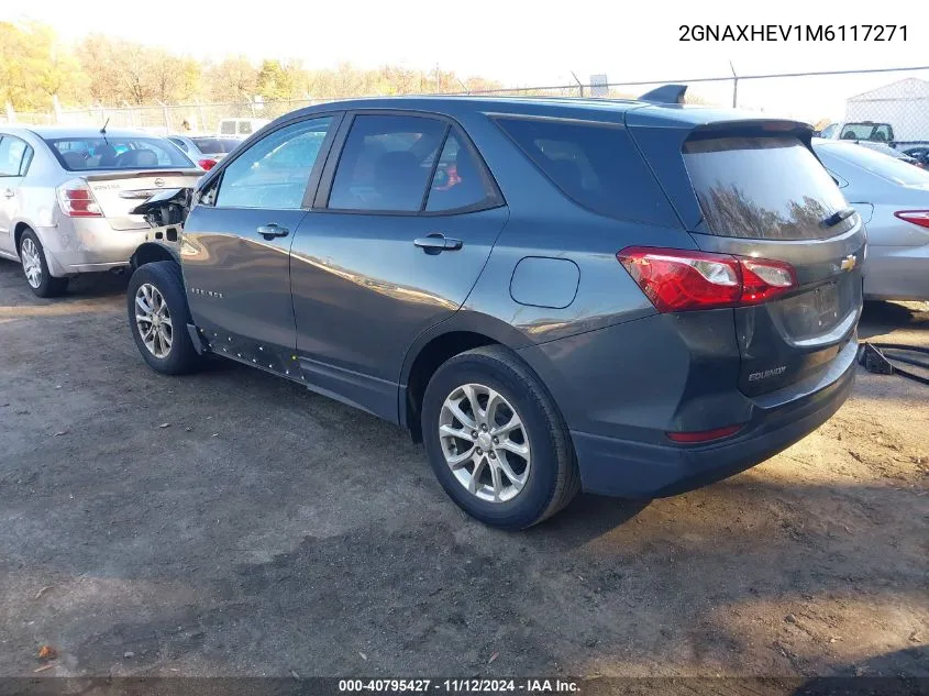 2021 Chevrolet Equinox Fwd Ls VIN: 2GNAXHEV1M6117271 Lot: 40795427