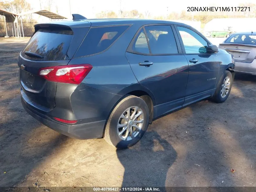 2021 Chevrolet Equinox Fwd Ls VIN: 2GNAXHEV1M6117271 Lot: 40795427