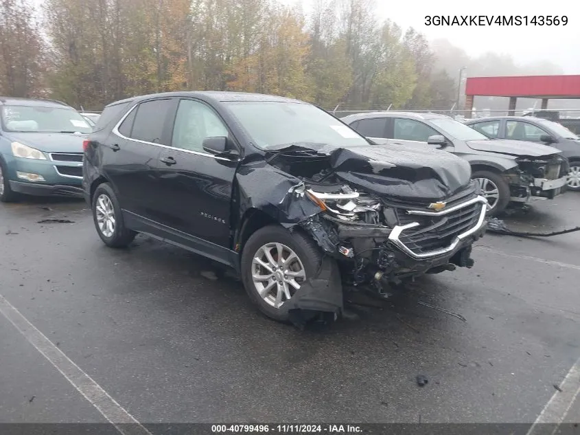 2021 Chevrolet Equinox Fwd Lt VIN: 3GNAXKEV4MS143569 Lot: 40799496