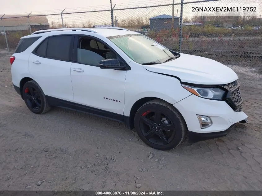 2021 Chevrolet Equinox Awd Premier VIN: 2GNAXXEV2M6119752 Lot: 40803876