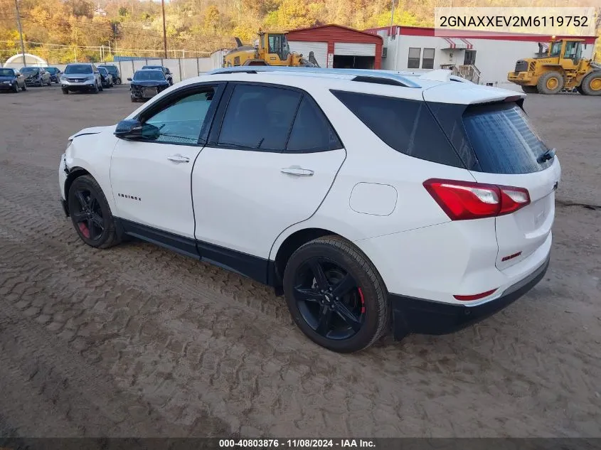 2021 Chevrolet Equinox Awd Premier VIN: 2GNAXXEV2M6119752 Lot: 40803876