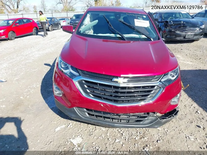 2021 Chevrolet Equinox Fwd Lt VIN: 2GNAXKEVXM6129786 Lot: 40804671