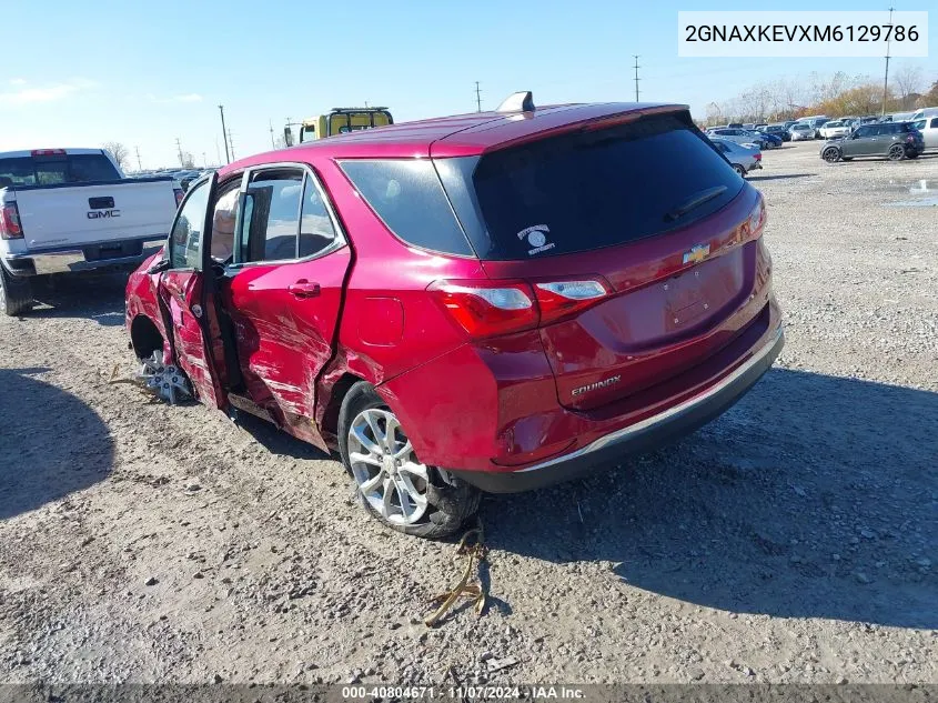 2021 Chevrolet Equinox Fwd Lt VIN: 2GNAXKEVXM6129786 Lot: 40804671