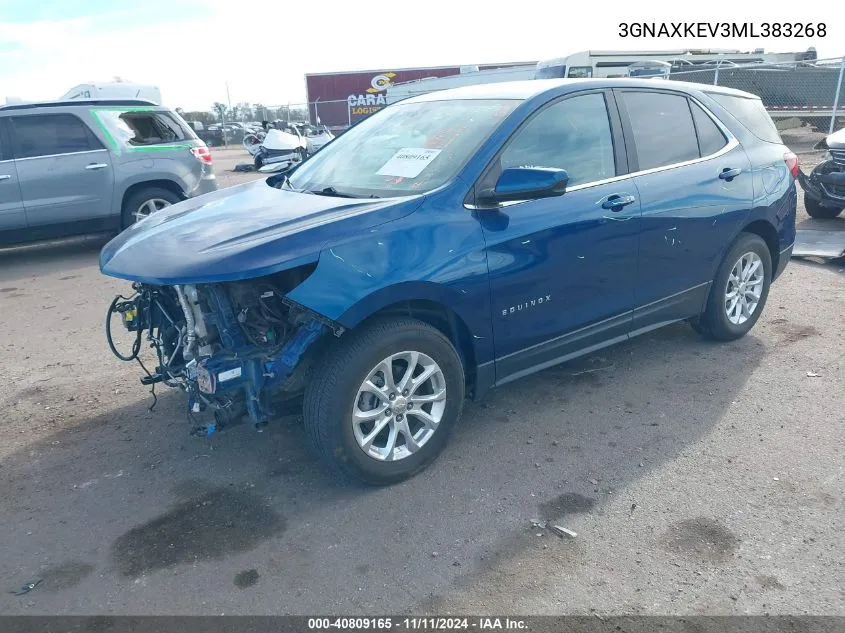 2021 Chevrolet Equinox Fwd Lt VIN: 3GNAXKEV3ML383268 Lot: 40809165