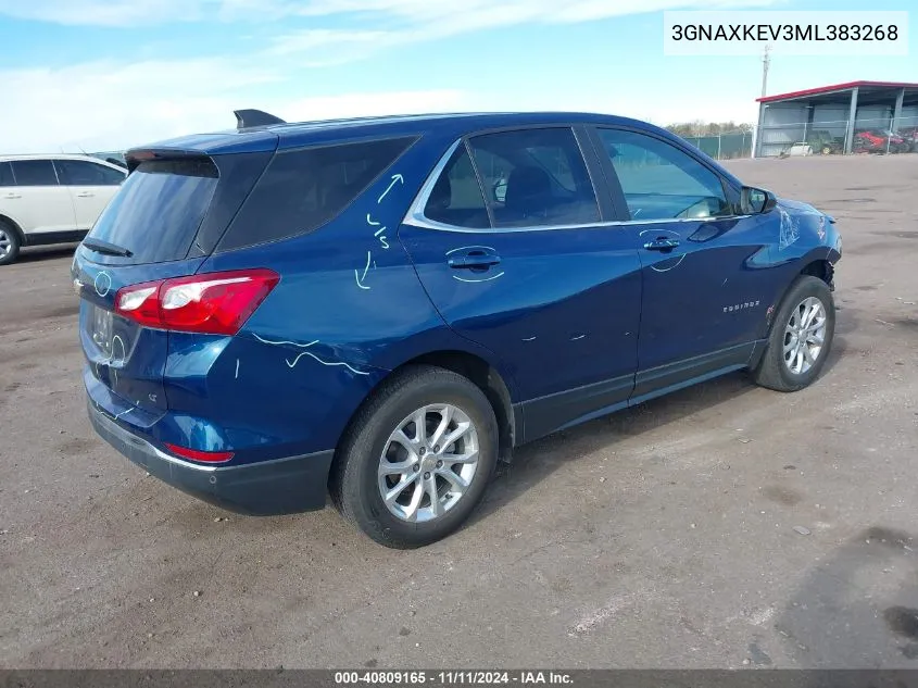 2021 Chevrolet Equinox Fwd Lt VIN: 3GNAXKEV3ML383268 Lot: 40809165