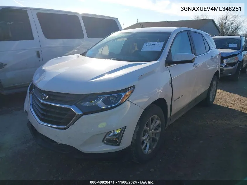 2021 Chevrolet Equinox Awd Lt VIN: 3GNAXUEV4ML348251 Lot: 40820471