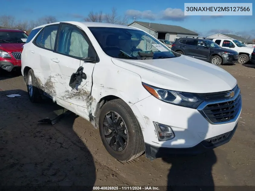 2021 Chevrolet Equinox Fwd Ls VIN: 3GNAXHEV2MS127566 Lot: 40826925