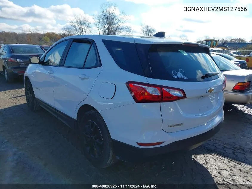 2021 Chevrolet Equinox Fwd Ls VIN: 3GNAXHEV2MS127566 Lot: 40826925