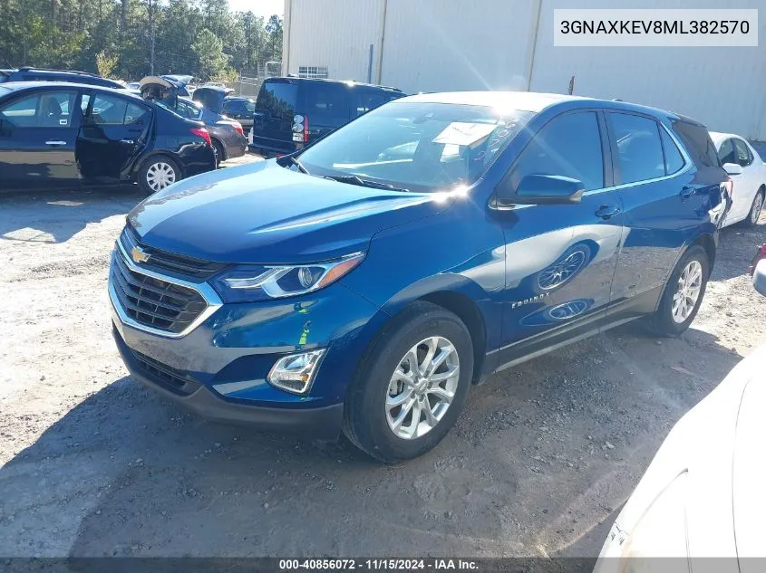 2021 Chevrolet Equinox Fwd Lt VIN: 3GNAXKEV8ML382570 Lot: 40856072