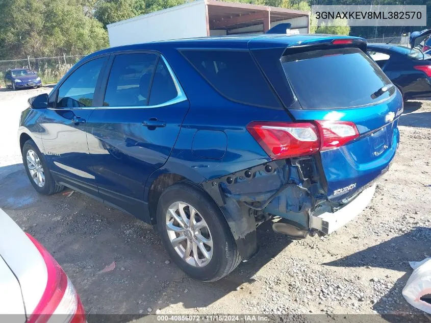 2021 Chevrolet Equinox Fwd Lt VIN: 3GNAXKEV8ML382570 Lot: 40856072