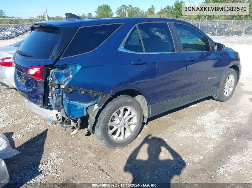 2021 Chevrolet Equinox Fwd Lt VIN: 3GNAXKEV8ML382570 Lot: 40856072