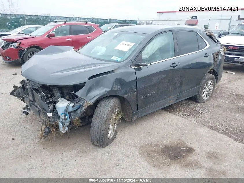 2021 Chevrolet Equinox Awd Lt VIN: 2GNAXUEV0M6147421 Lot: 40857016