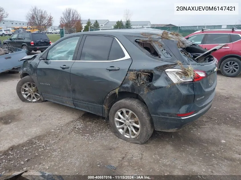 2021 Chevrolet Equinox Awd Lt VIN: 2GNAXUEV0M6147421 Lot: 40857016