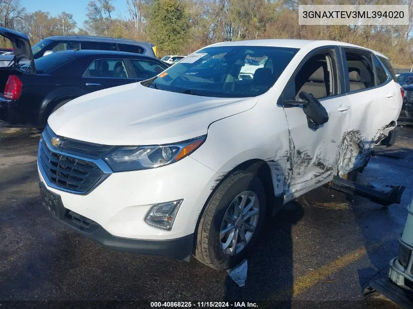 2021 Chevrolet Equinox Awd 2Fl VIN: 3GNAXTEV3ML394020 Lot: 40868225