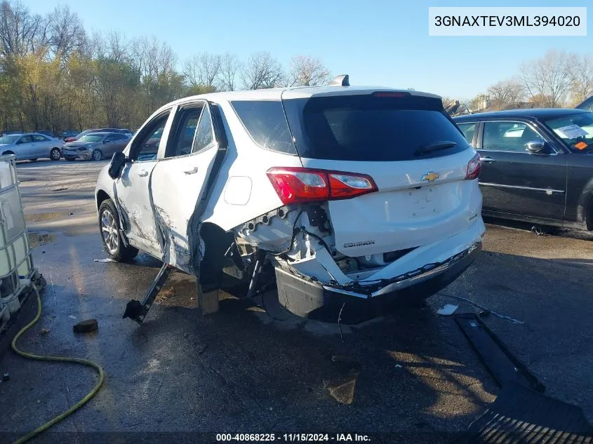 2021 Chevrolet Equinox Awd 2Fl VIN: 3GNAXTEV3ML394020 Lot: 40868225