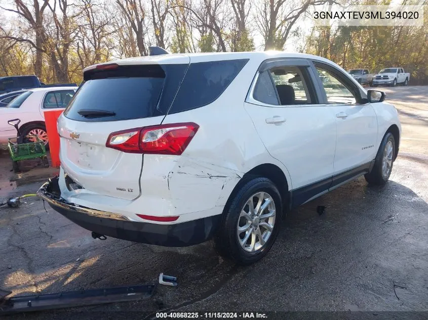 2021 Chevrolet Equinox Awd 2Fl VIN: 3GNAXTEV3ML394020 Lot: 40868225