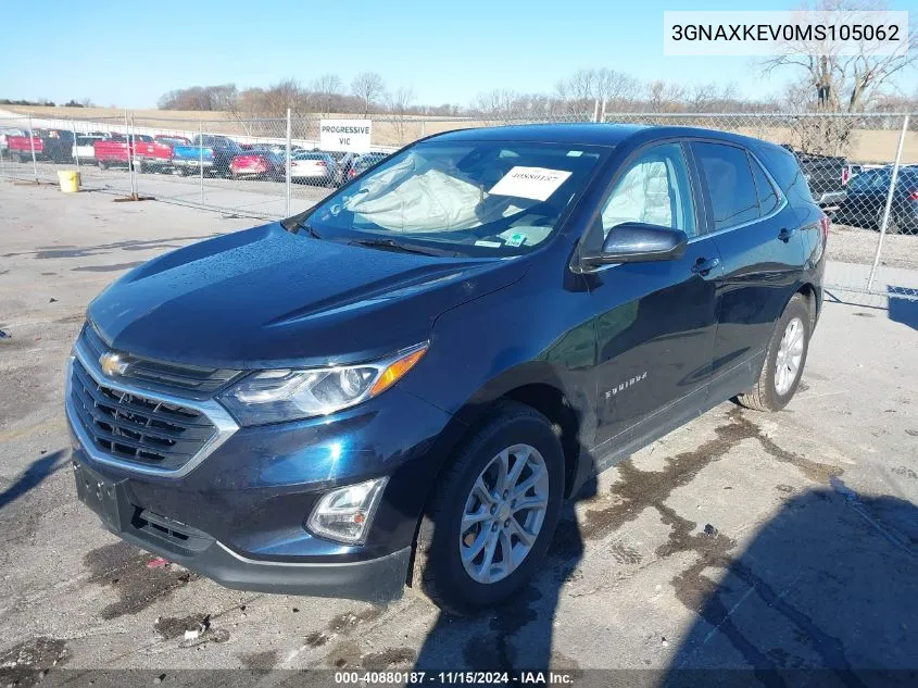 2021 Chevrolet Equinox Fwd Lt VIN: 3GNAXKEV0MS105062 Lot: 40880187