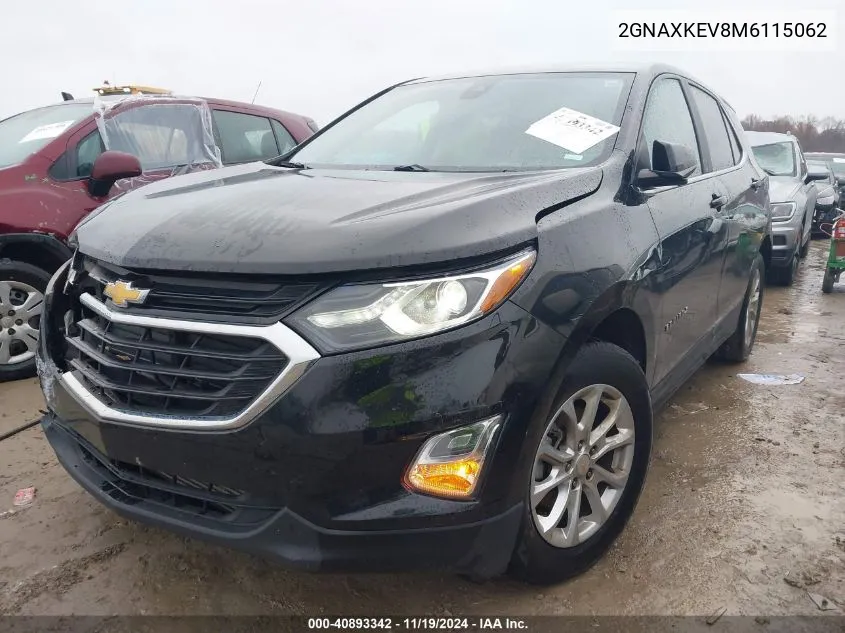 2021 Chevrolet Equinox Fwd Lt VIN: 2GNAXKEV8M6115062 Lot: 40893342