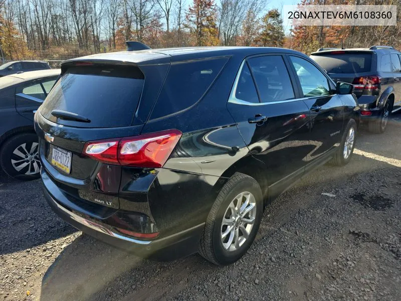 2021 Chevrolet Equinox Lt VIN: 2GNAXTEV6M6108360 Lot: 40896194