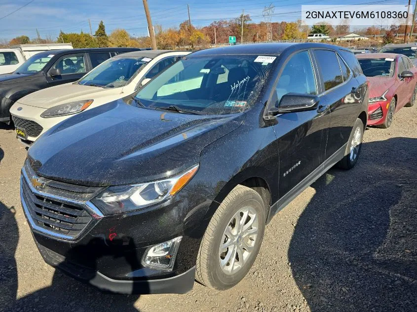 2021 Chevrolet Equinox Lt VIN: 2GNAXTEV6M6108360 Lot: 40896194